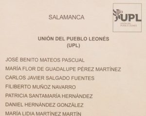 Aprobadas definitivamente las candidaturas de UPL en Salamanca